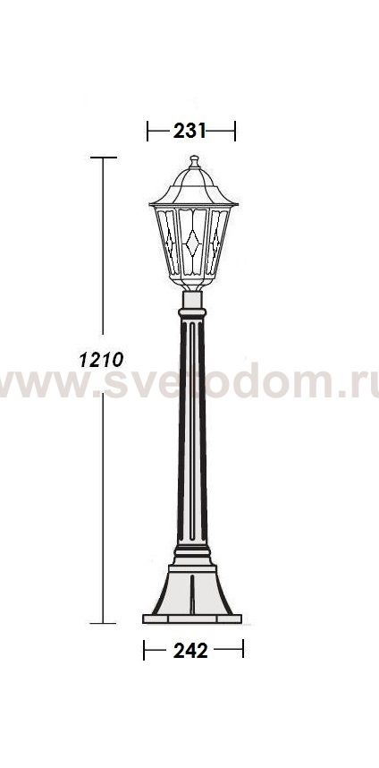 Светильник столб уличный 1 фонарь Oasis Light 79807lg Gb