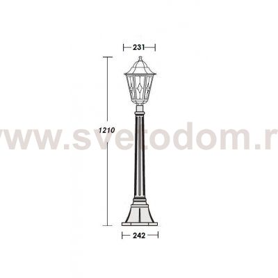 Светильник столб уличный 1 фонарь Oasis Light 79807lg Gb