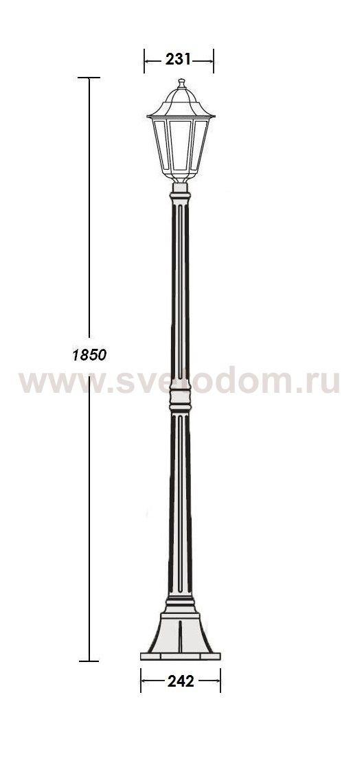 Светильник столб уличный 1 фонарь Oasis Light 79808E Bl