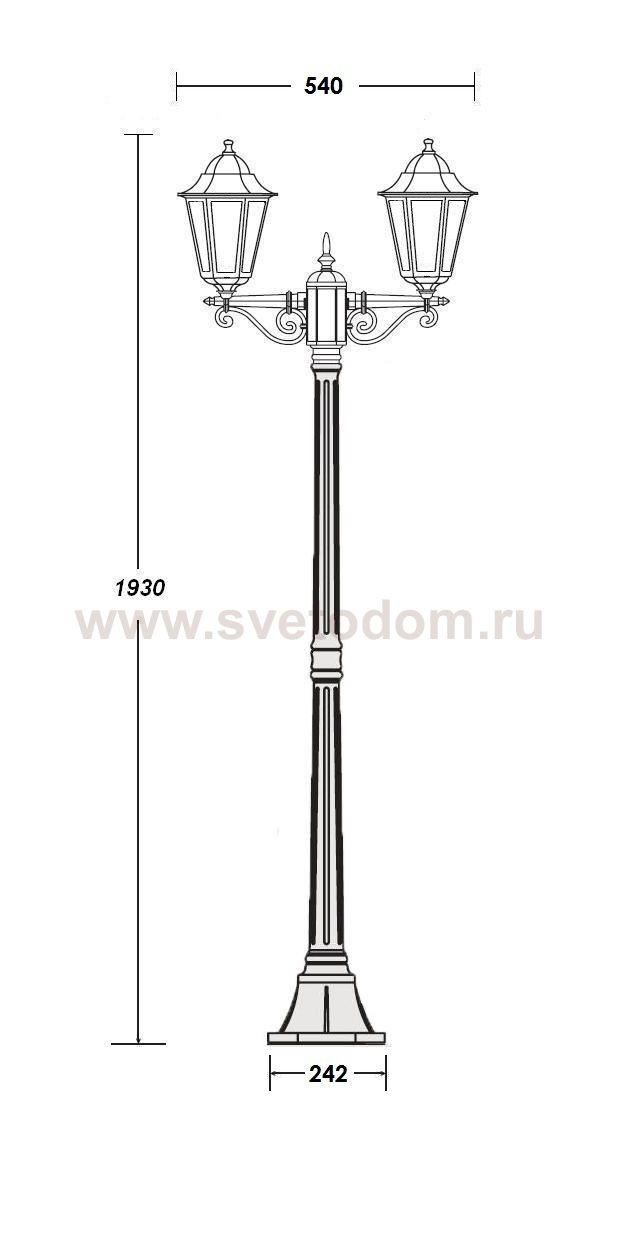 Светильник столб уличный 2 фонаря Oasis Light 79808EA Bl