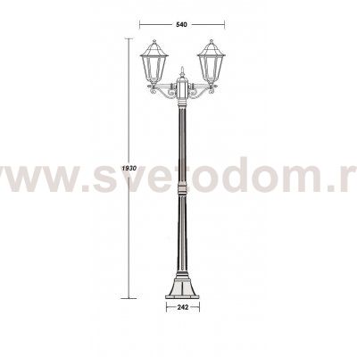 Светильник столб уличный 2 фонаря Oasis Light 79808EA Bl