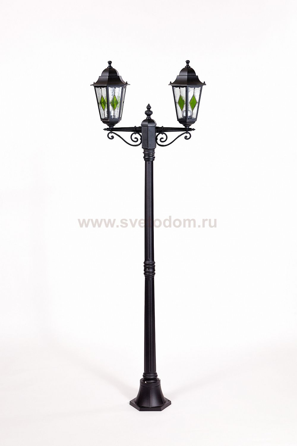 Светильник столб уличный 2 фонаря Oasis Light 79808lgA Bl
