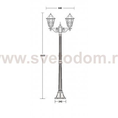 Светильник столб уличный 2 фонаря Oasis Light 79808lgA Gb