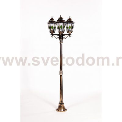 Светильник столб уличный 3 фонаря Oasis Light 79808lgB Bl