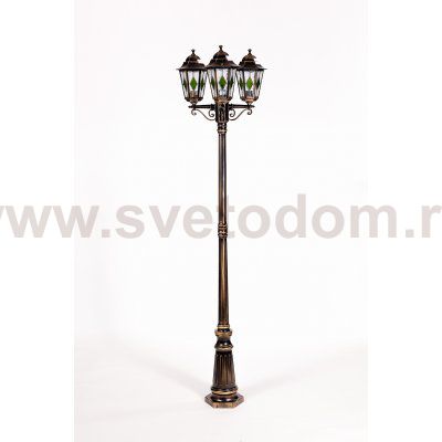 Светильник столб уличный 3 фонаря Oasis Light 79809lgB Gb