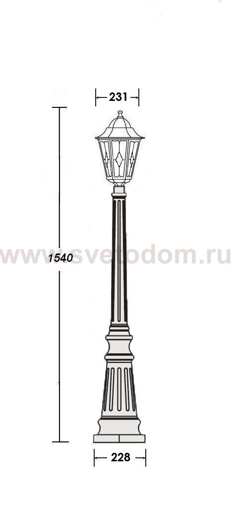 Светильник столб уличный 1 фонарь Oasis Light 79811lg Gb