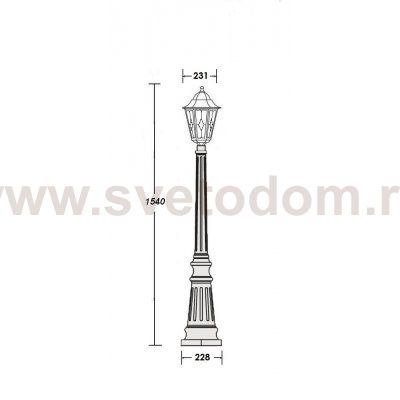 Светильник столб уличный 1 фонарь Oasis Light 79811lg Gb