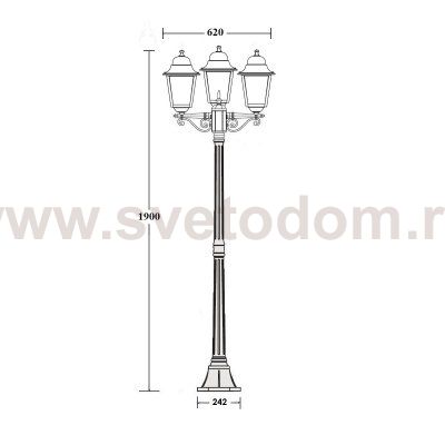 Светильник столб уличный 3 фонаря Oasis Light 79908LB Bl