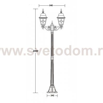Светильник столб уличный 2 фонаря Oasis Light 79908MAlgG Bl