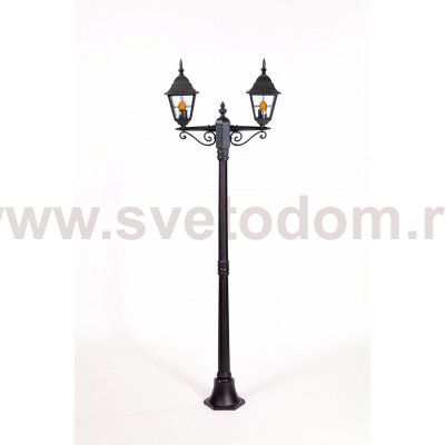 Светильник столб уличный 2 фонаря Oasis Light 79908MAlgY Bl