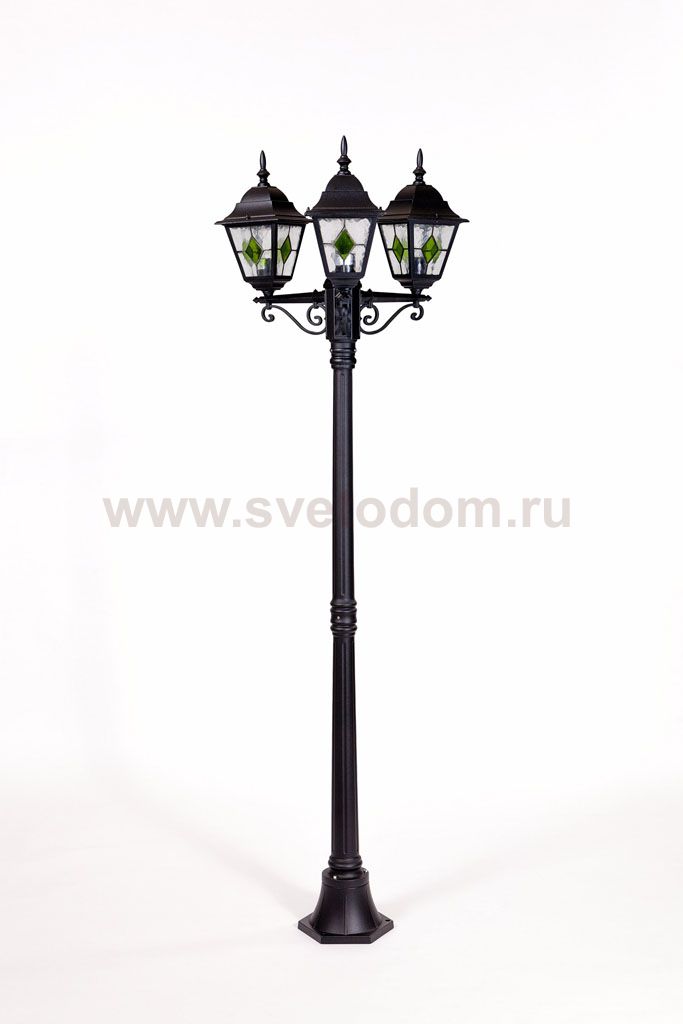 Светильник столб уличный 3 фонаря Oasis Light 79908MBlgG Bl
