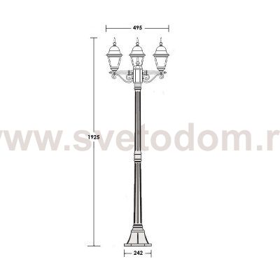 Светильник столб уличный 3 фонаря Oasis Light 79908SB Gb