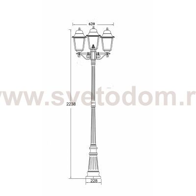 Светильник столб уличный 3 фонаря Oasis Light 79909LB Bl