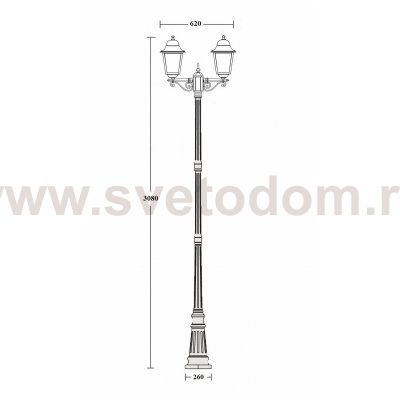 Светильник столб уличный 2 фонаря Oasis Light 79910LA 21 Bl