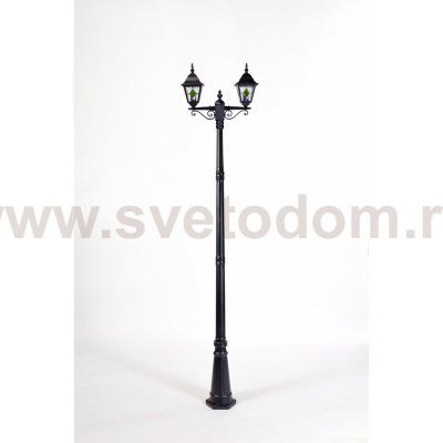 Светильник столб уличный 2 фонаря Oasis Light 79910MAlgG 18 Bl
