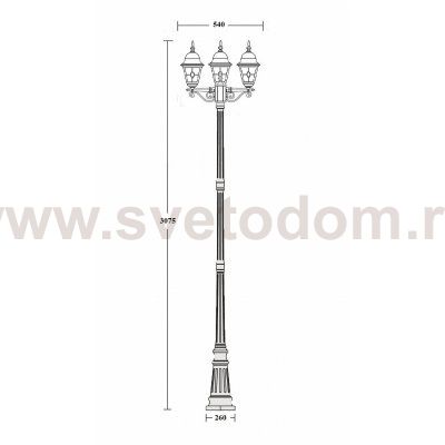 Светильник столб уличный 3 фонаря Oasis Light 79910MBlgY 21 Bl