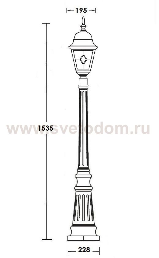Светильник столб уличный 1 фонарь Oasis Light 79911MlgG Bl