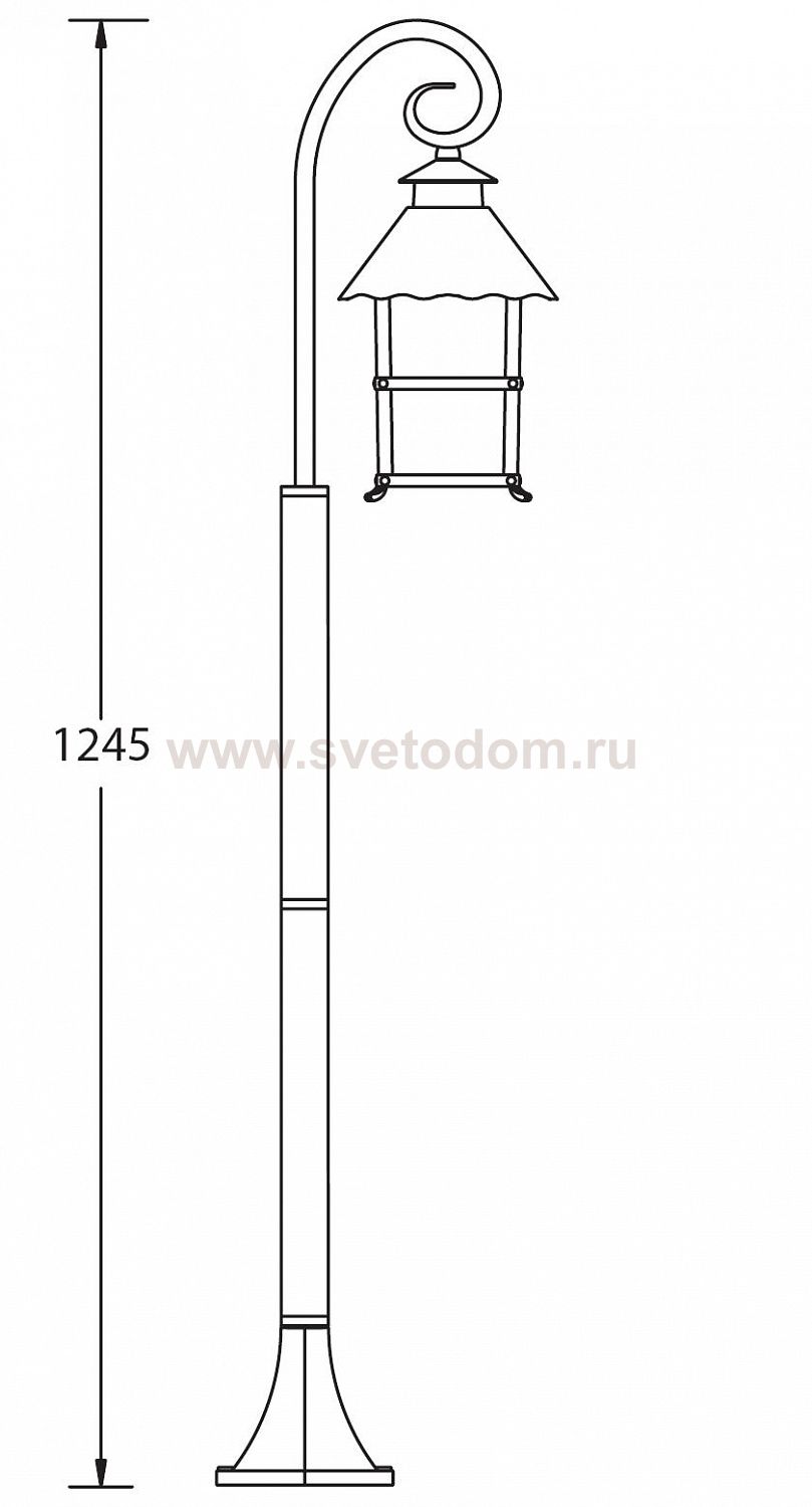 Светильник столб уличный 1 фонарь Oasis Light 81406/18 Gb
