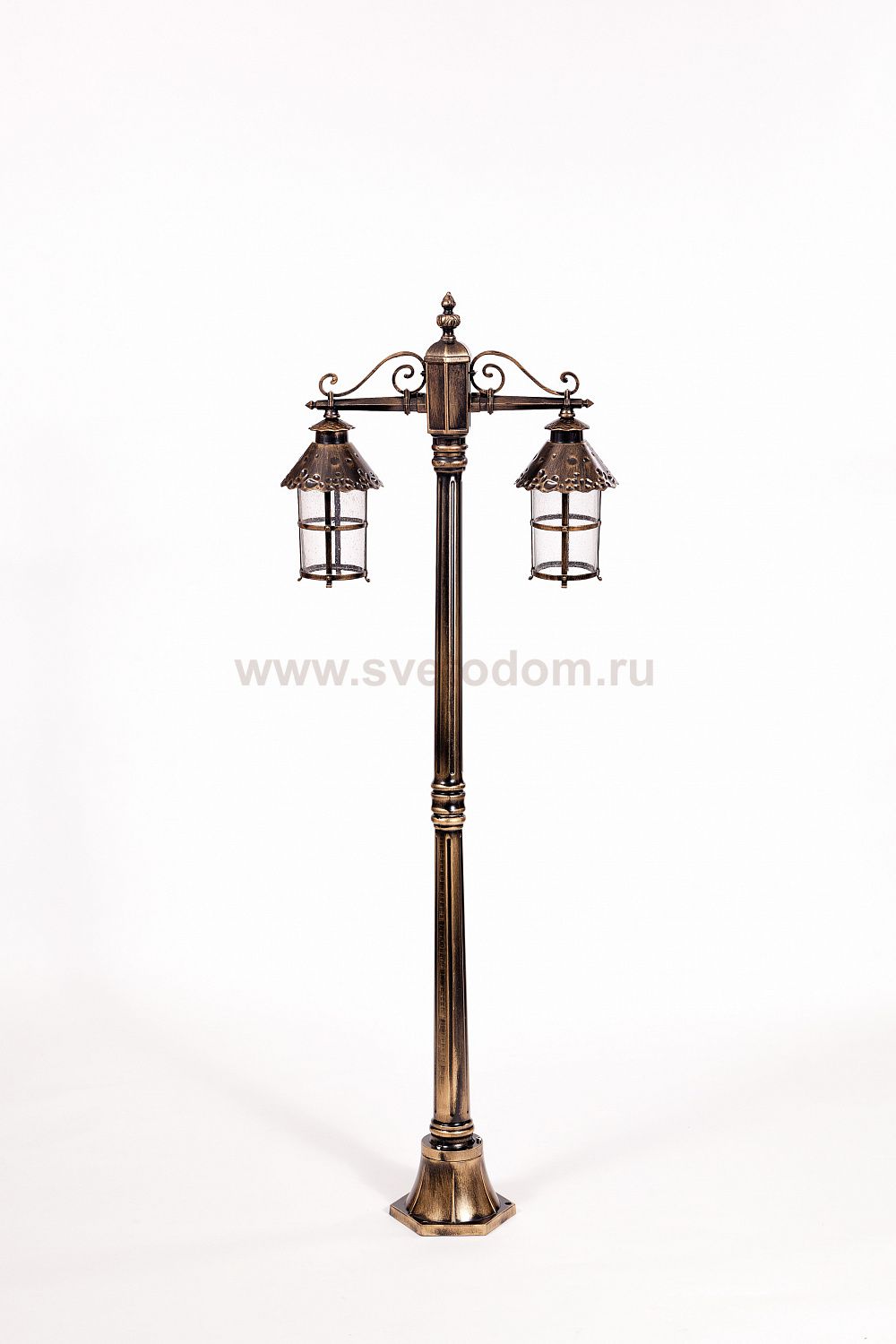 Светильник столб уличный 2 фонаря Oasis Light 81508A Gb