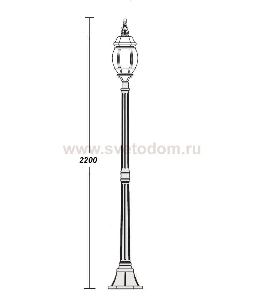 Светильник столб уличный 1 фонарь Oasis Light 83408L W