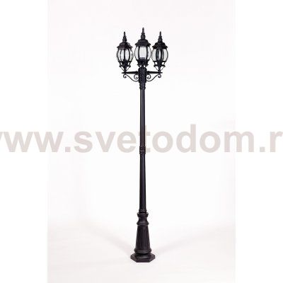 Светильник столб уличный 3 фонаря Oasis Light 83409SB Bl