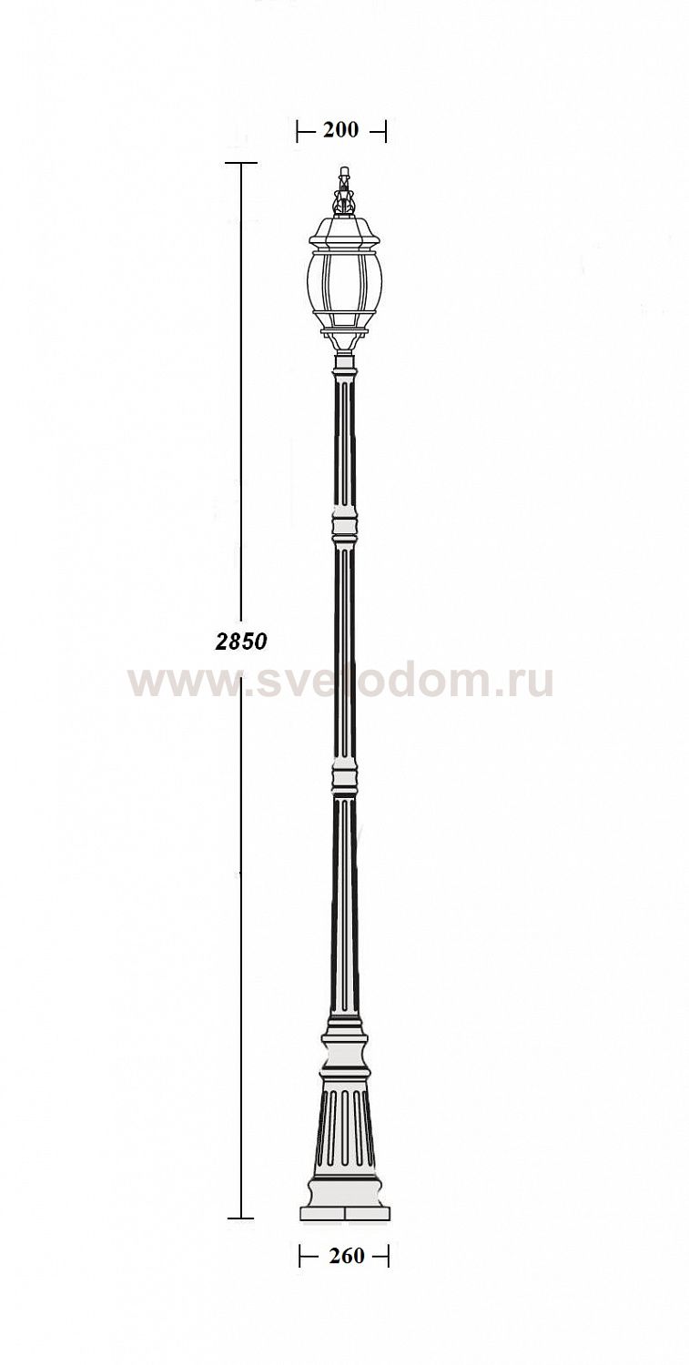 Светильник столб уличный 1 фонарь Oasis Light 83410L 18 Bl