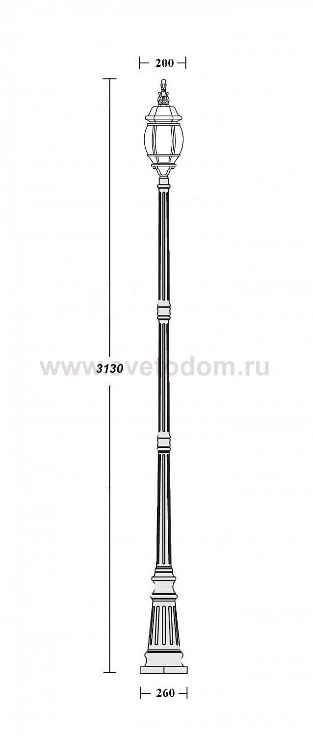 Светильник столб уличный 1 фонарь Oasis Light 83410L 21 Bl