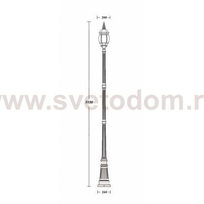 Светильник столб уличный 1 фонарь Oasis Light 83410L 21 Bl