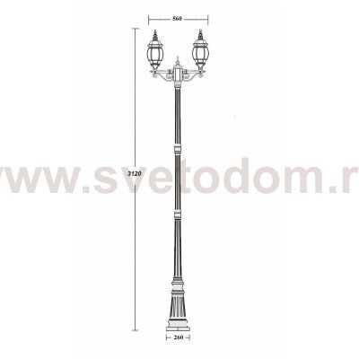 Светильник столб уличный 2 фонаря Oasis Light 83410SA 21 Bl