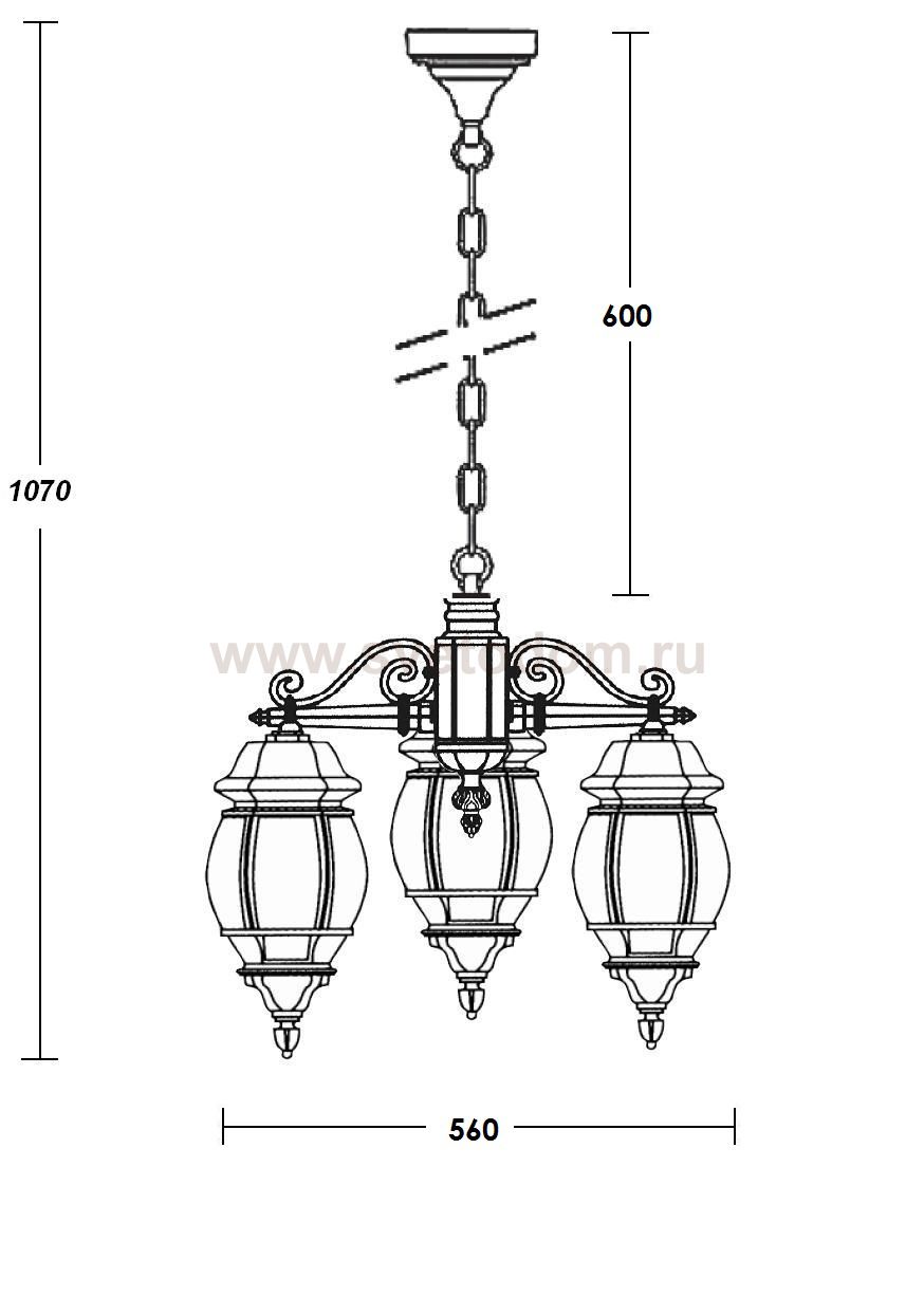 Люстра 3 рожка Oasis Light 83470S/3 Gb