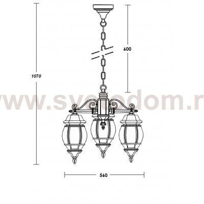 Люстра 3 рожка Oasis Light 83470S/3 Gb