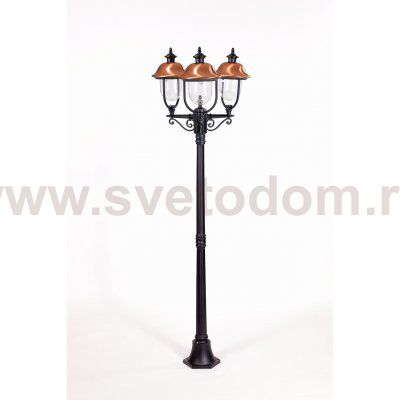 Светильник столб уличный 3 фонаря Oasis Light 84308cB Bl