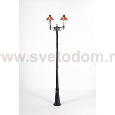 Светильник столб уличный 2 фонаря Oasis Light 84310cA 18 Bl