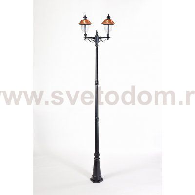 Светильник столб уличный 2 фонаря Oasis Light 84310cA 21 Bl