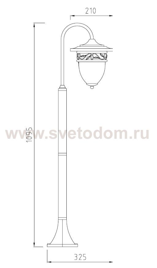 Светильник столб уличный 1 фонарь Oasis Light 87206S Gb