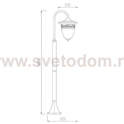 Светильник столб уличный 1 фонарь Oasis Light 87206S Gb