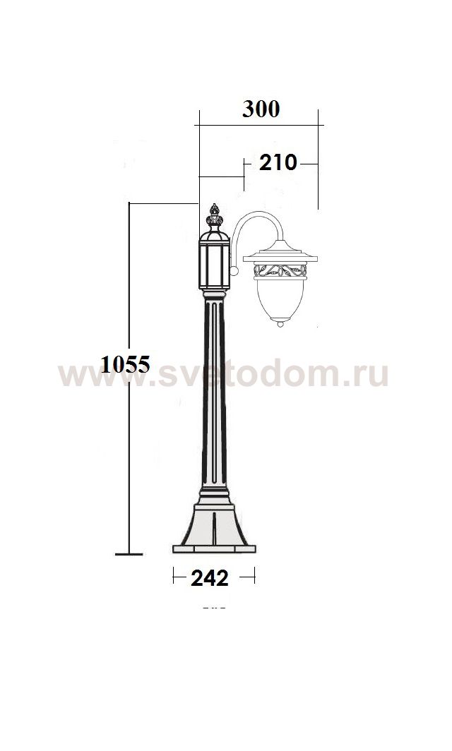 Светильник столб уличный 1 фонарь Oasis Light 87207L/18 Gb 