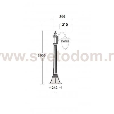 Светильник столб уличный 1 фонарь Oasis Light 87207L/18 Gb 