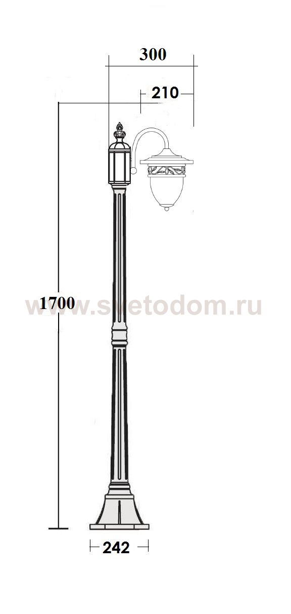 Светильник столб уличный 1 фонарь Oasis Light 87208L/18 Gb 