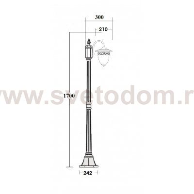 Светильник столб уличный 1 фонарь Oasis Light 87208L/18 Gb 