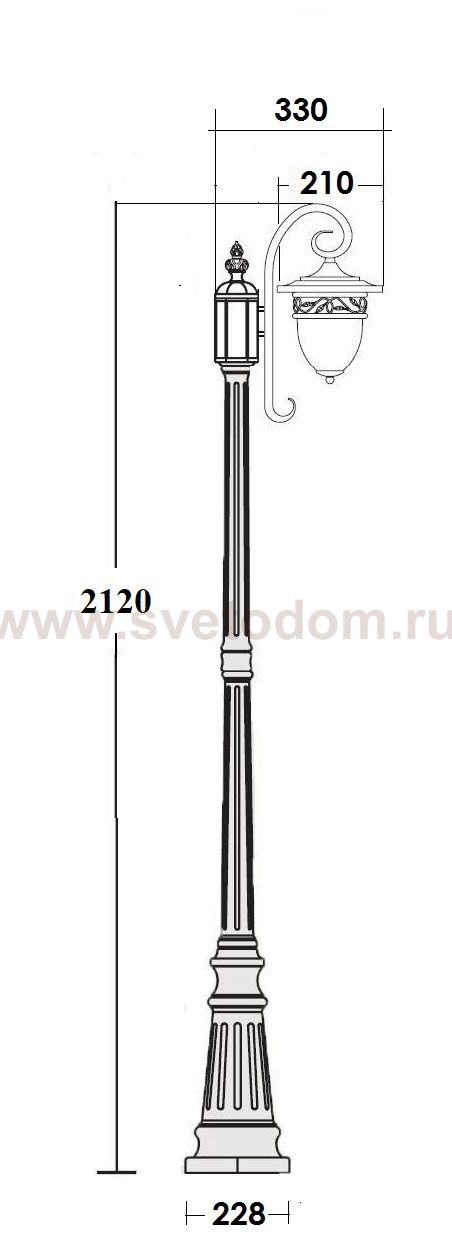 Светильник столб уличный 1 фонарь Oasis Light 87209L/18L Gb 