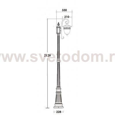 Светильник столб уличный 1 фонарь Oasis Light 87209L/18L Gb 