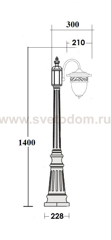 Светильник столб уличный 1 фонарь Oasis Light 87211L/18 Gb