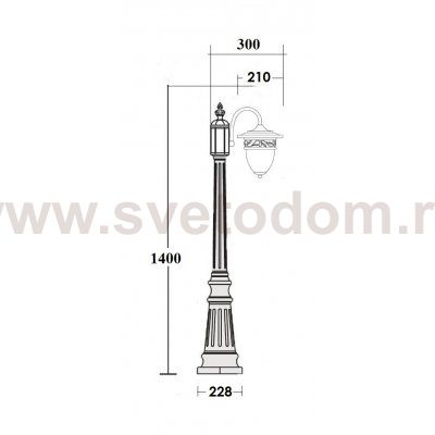 Светильник столб уличный 1 фонарь Oasis Light 87211L/18 Gb