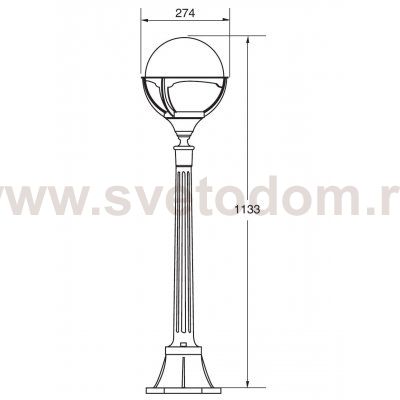 Светильник столб уличный 1 фонарь Oasis Light 88107 Bl