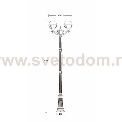 Светильник столб уличный 2 фонаря Oasis Light 88110A 18 Bl