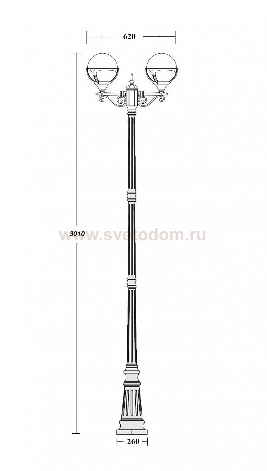 Светильник столб уличный 2 фонаря Oasis Light 88110A 21 Bl