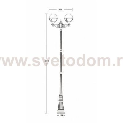 Светильник столб уличный 2 фонаря Oasis Light 88110A 21 Bl