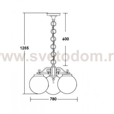 Люстра 3 рожка Oasis Light 88270L/3 Bl