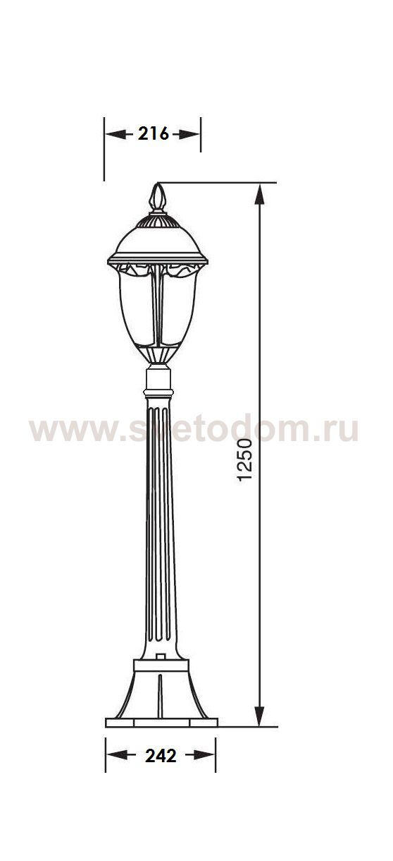 Светильник столб уличный 1 фонарь Oasis Light 89107L Bl мат/тр